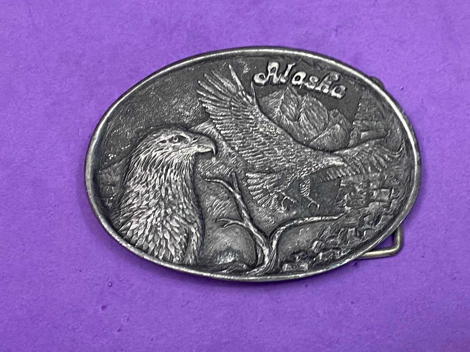 Alaska Frontier Arts Ltd Flying Eagle  Great State Belt Buckle By Donohue Ent. 