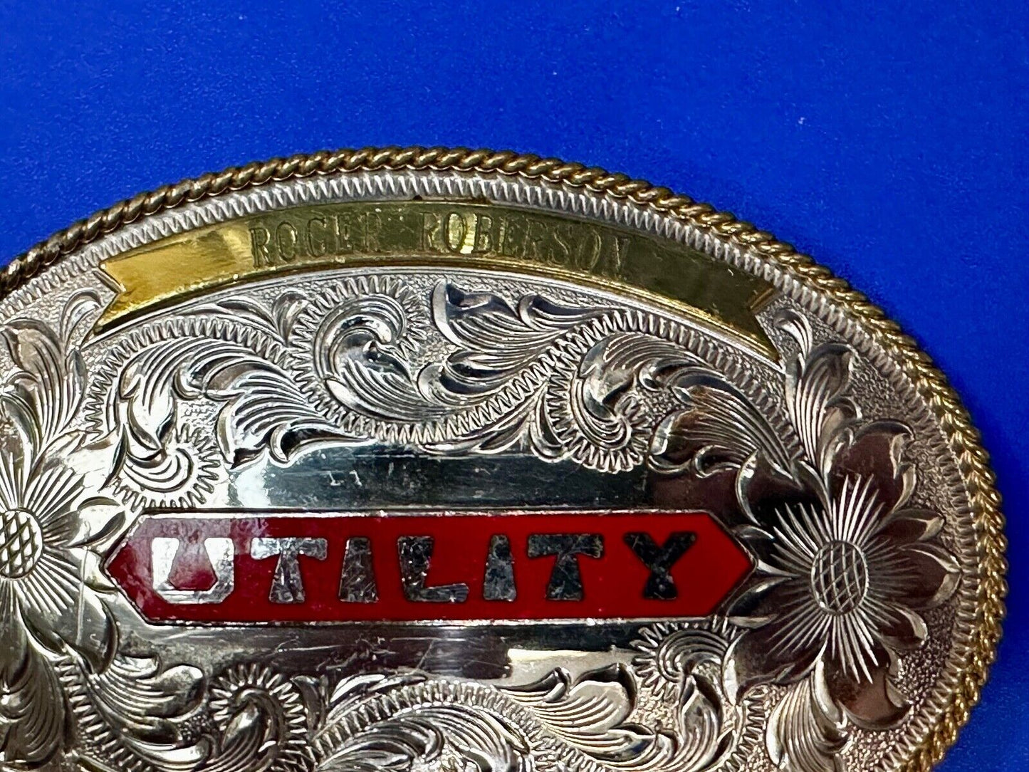 Utility Western Trophy Style Pre Fab Transit Tonkin  German Silver Belt Buckle