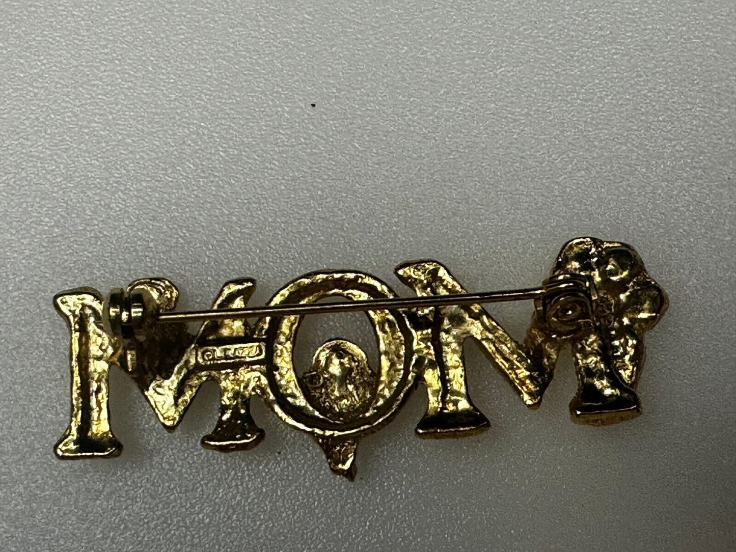 Angel MOM Mothers Day Gift Gold Tone Brooch Pin Signed  L. Razza