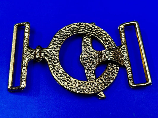 Two-Piece Interlocking Anchor? Open Work Gold Tone Vintage Belt Buckle