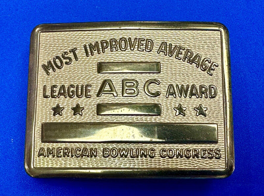 ABC American Bowling Congress Eleven-In-A-Row Brass Belt Buckle to engrave!