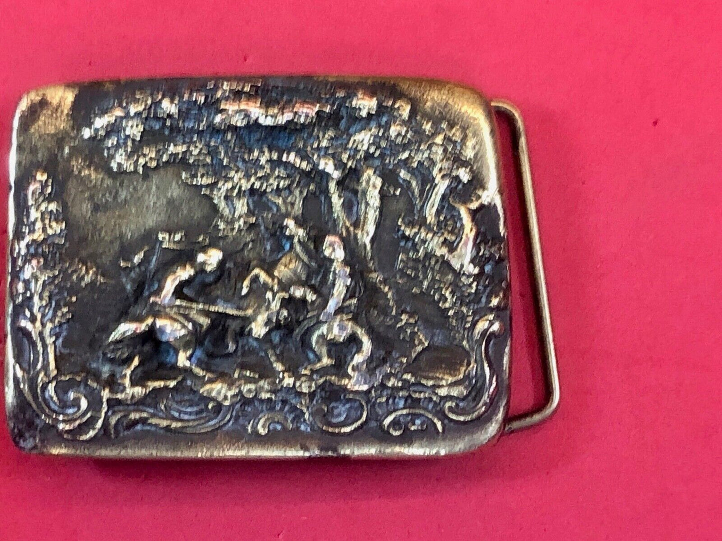 Vintage 1975 Adezy belt buckle - Battle scene? in forrest soldiers people 