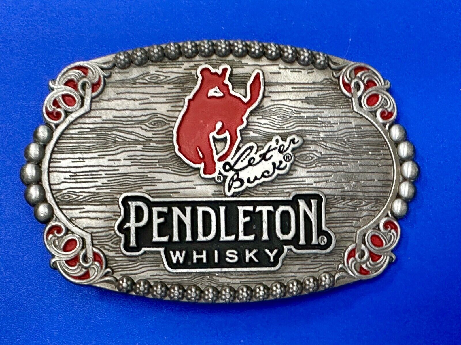 2023 Pendleton Whisky Let'er Buck Montana Silversmith Rodeo Cowboys Belt Buckle