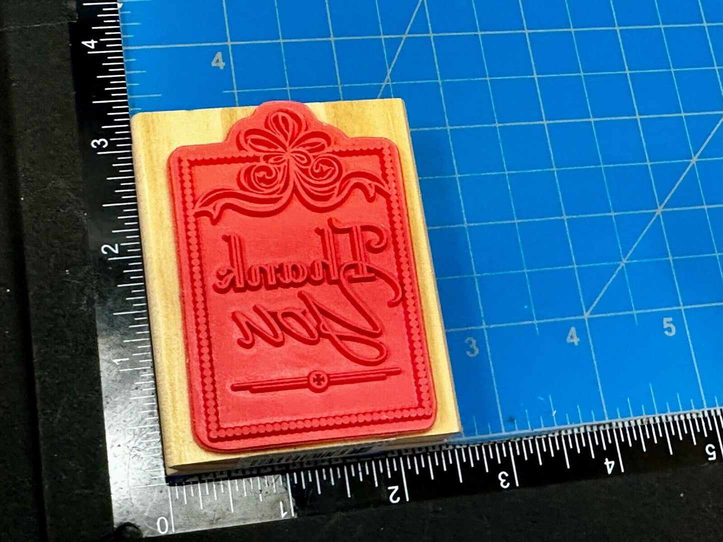 Thank you - - NOS 3" Rubber Stamp for Crafting and Card Making