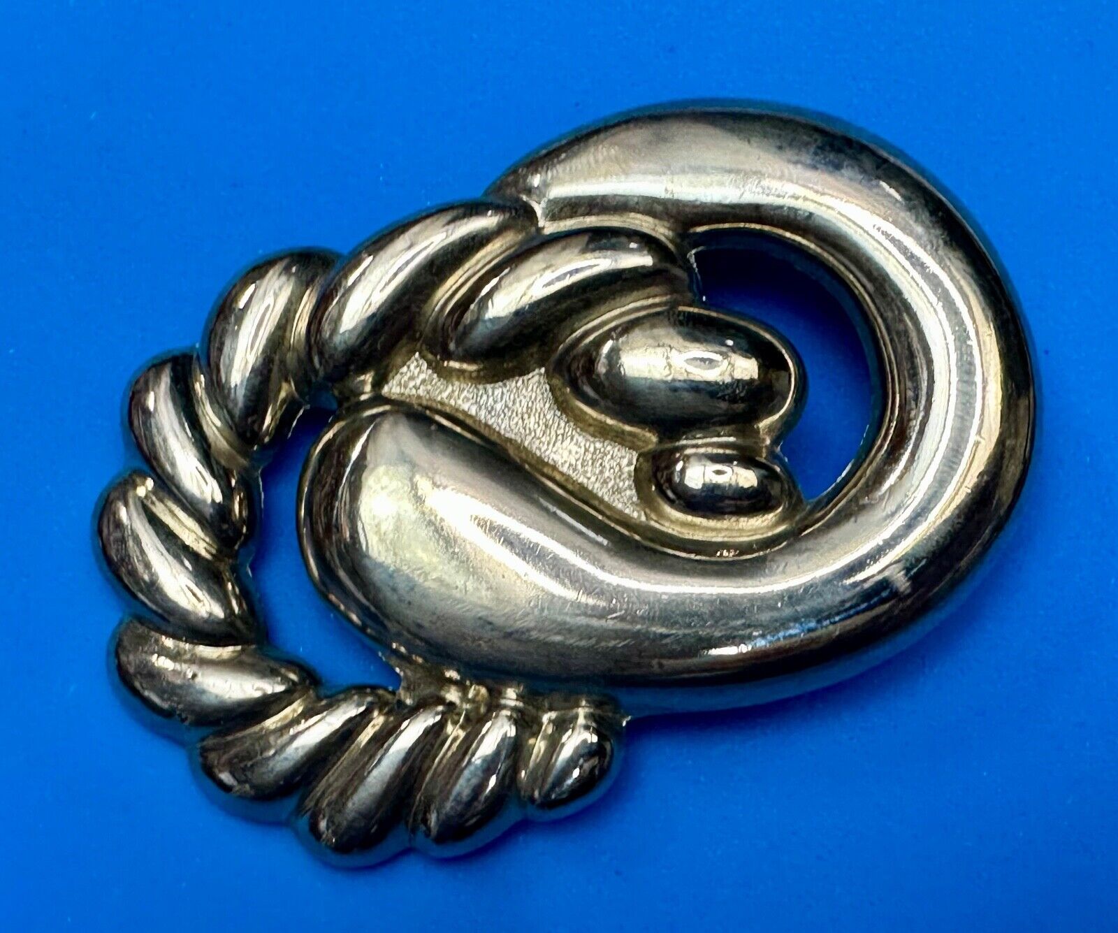 Abstract Infinity Loop Hippie Boho Silver Tone Vintage Belt Scarf Slide Buckle