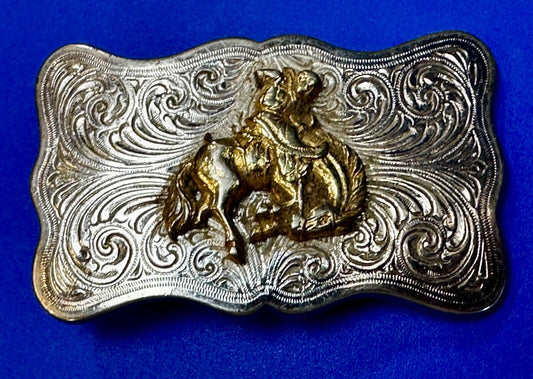 Vintage Cowboy Saddle Bronc small Cowgirls western belt buckle
