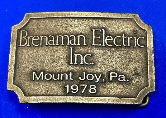 Vintage Brendaman Electric Company Inc - Mount Joy PA Hitline belt buckle