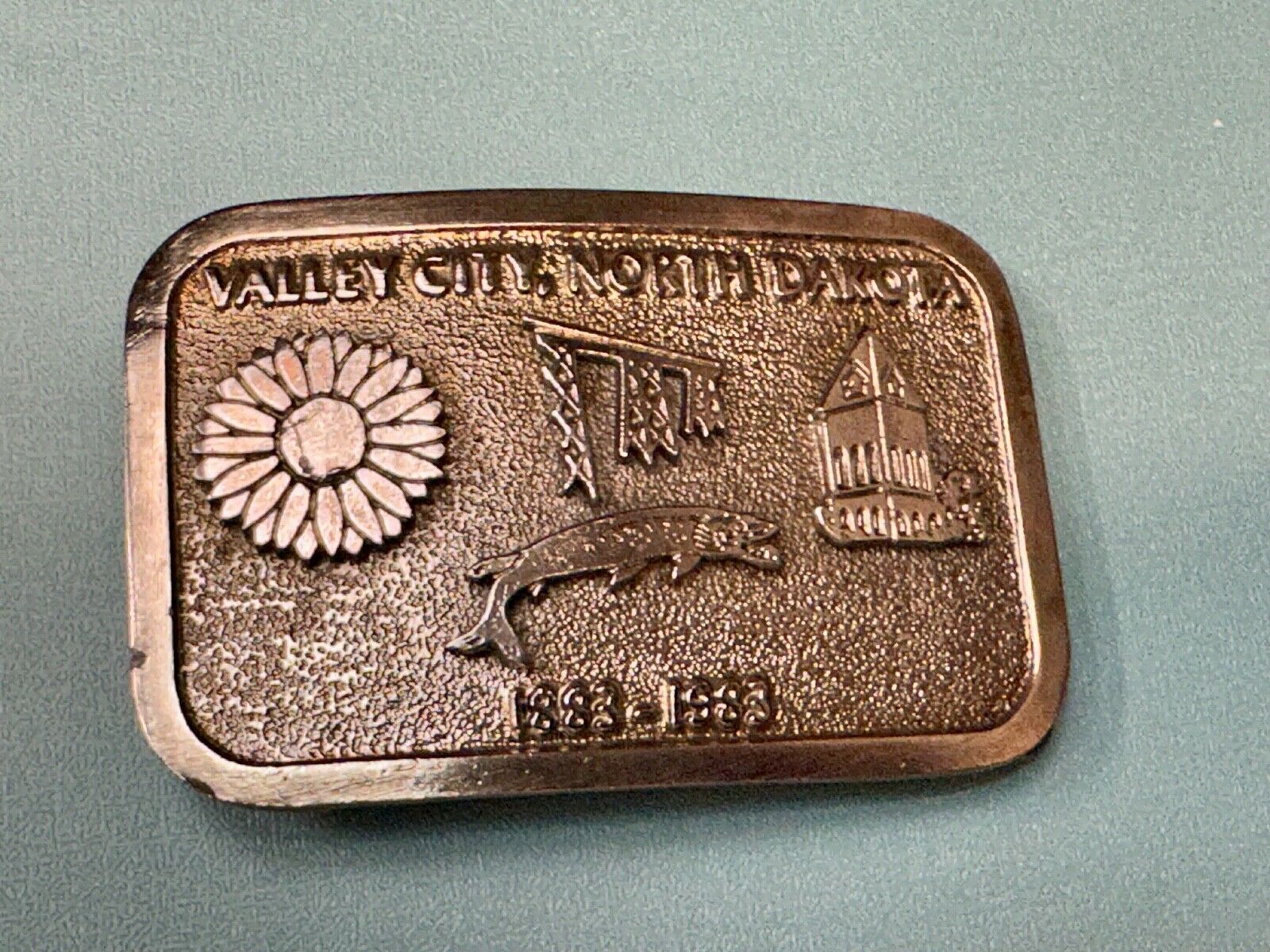 Vintage 1983 Valley City City State Commemorative North Dakota belt buckle
