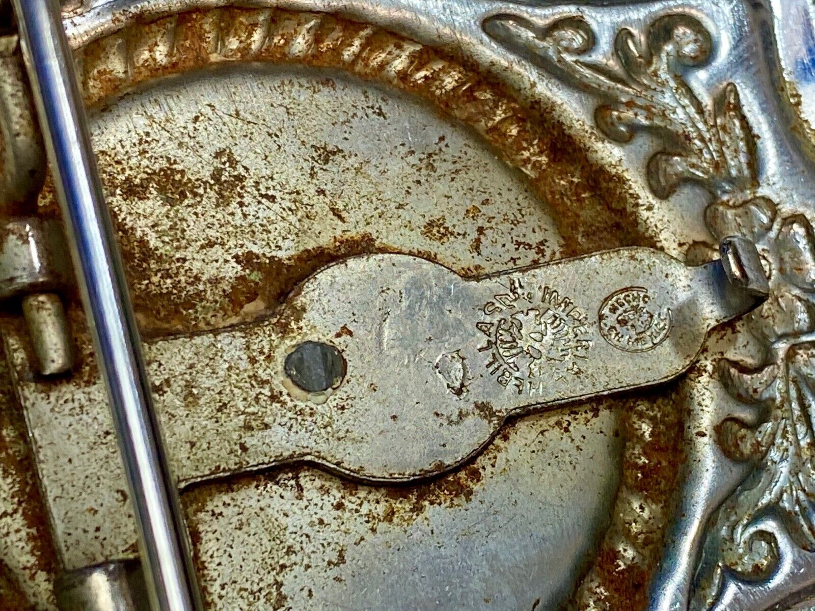 United States of America Eagle Scroll Seal belt buckle  - Artisan makers mark! 