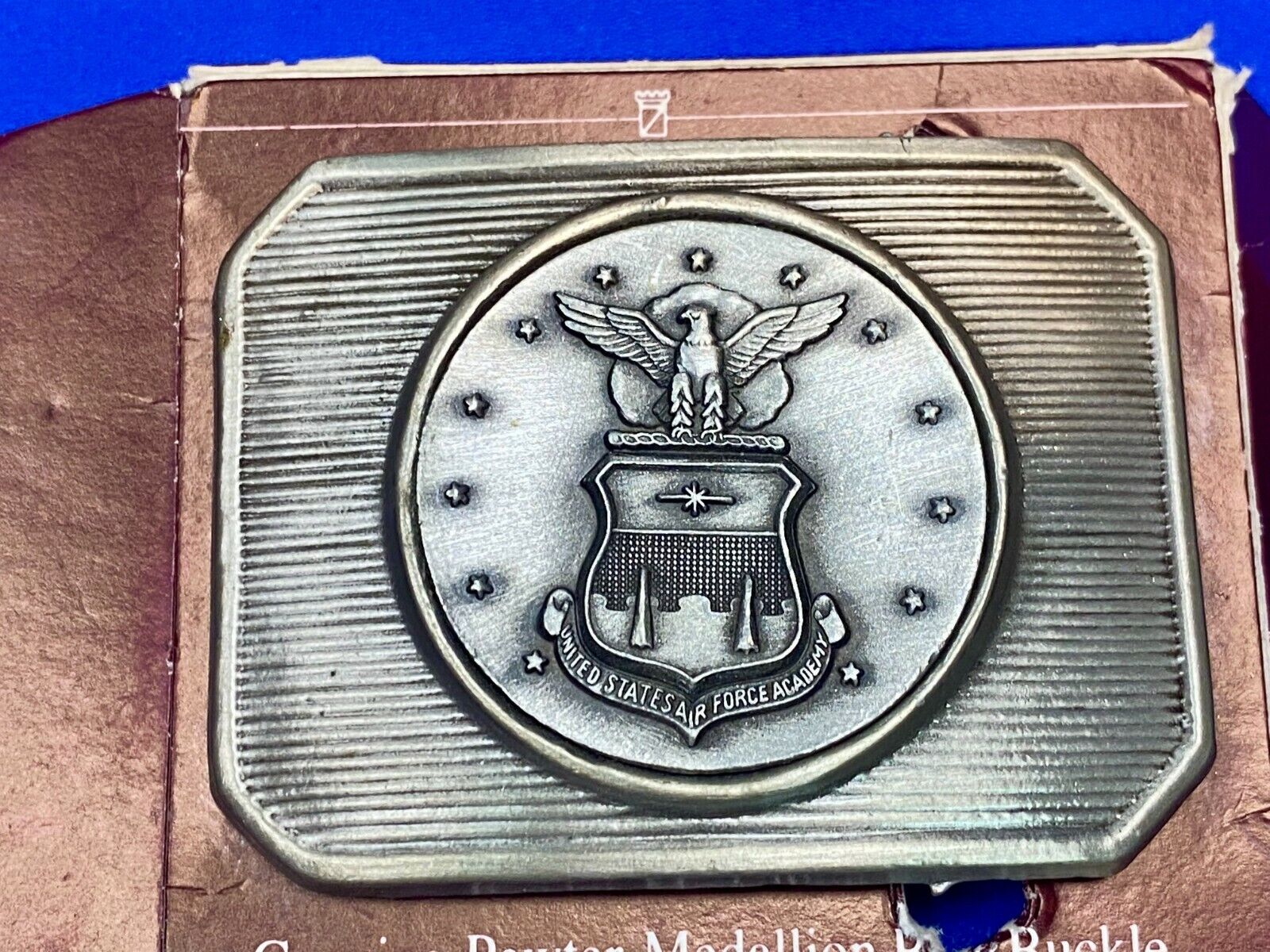 United States Air Force Academy Genuine Pewter Medallion Belt Buckle Fort