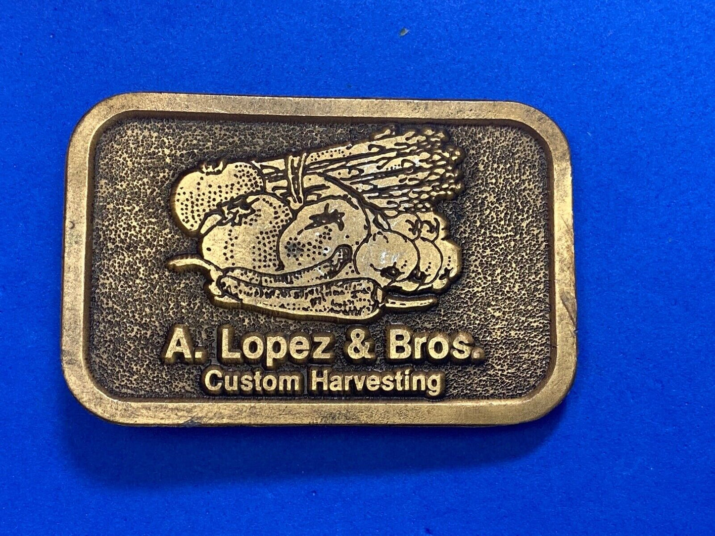 A Lopez And Bros - Custom Harvesting Farming Farm Agriculture Belt Buckle 
