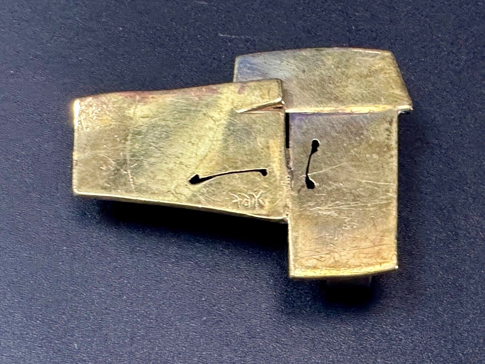 Artisan Brass Abstract Crumpled Paper Art Hippy Belt Buckle