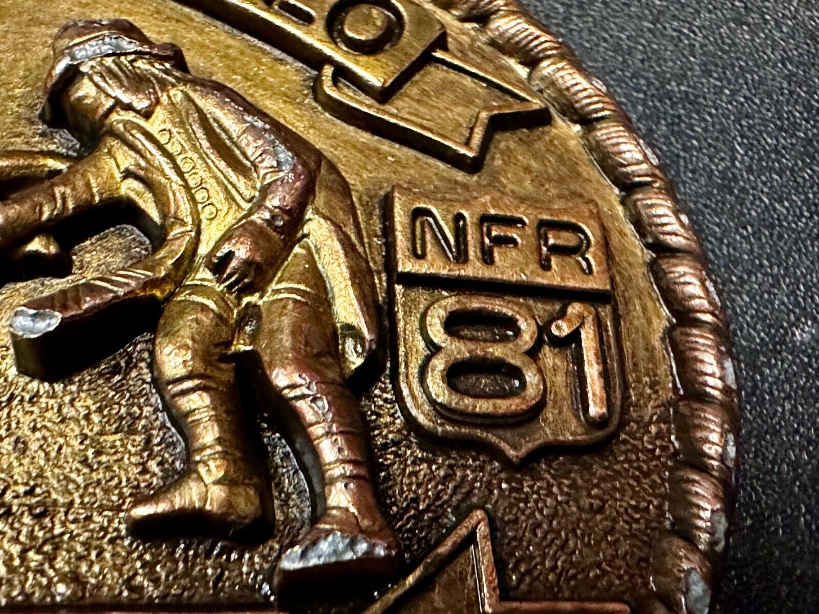 1981 Hesston NFR National Finals Rodeo Cowboys Western Belt Buckle