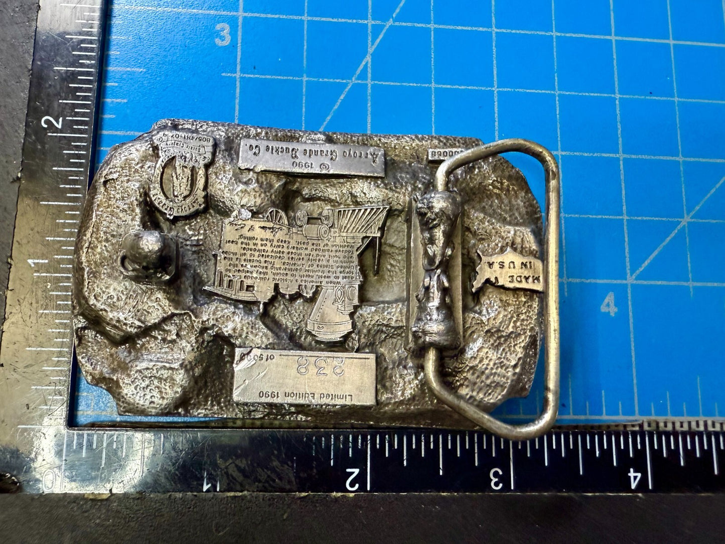 Vintage Historic American Railroad 1990 Commemorative Arroyo Grande Belt Buckle