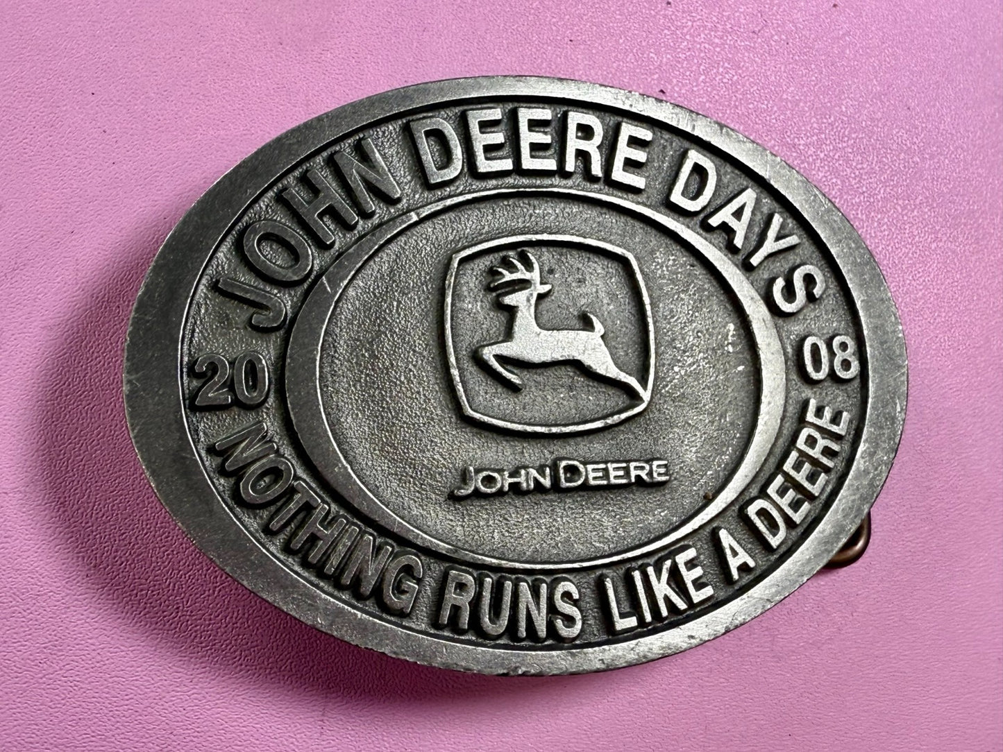 Vintage John Deere Days 2008 Nothing Runs like A Deere Farming Belt Buckle