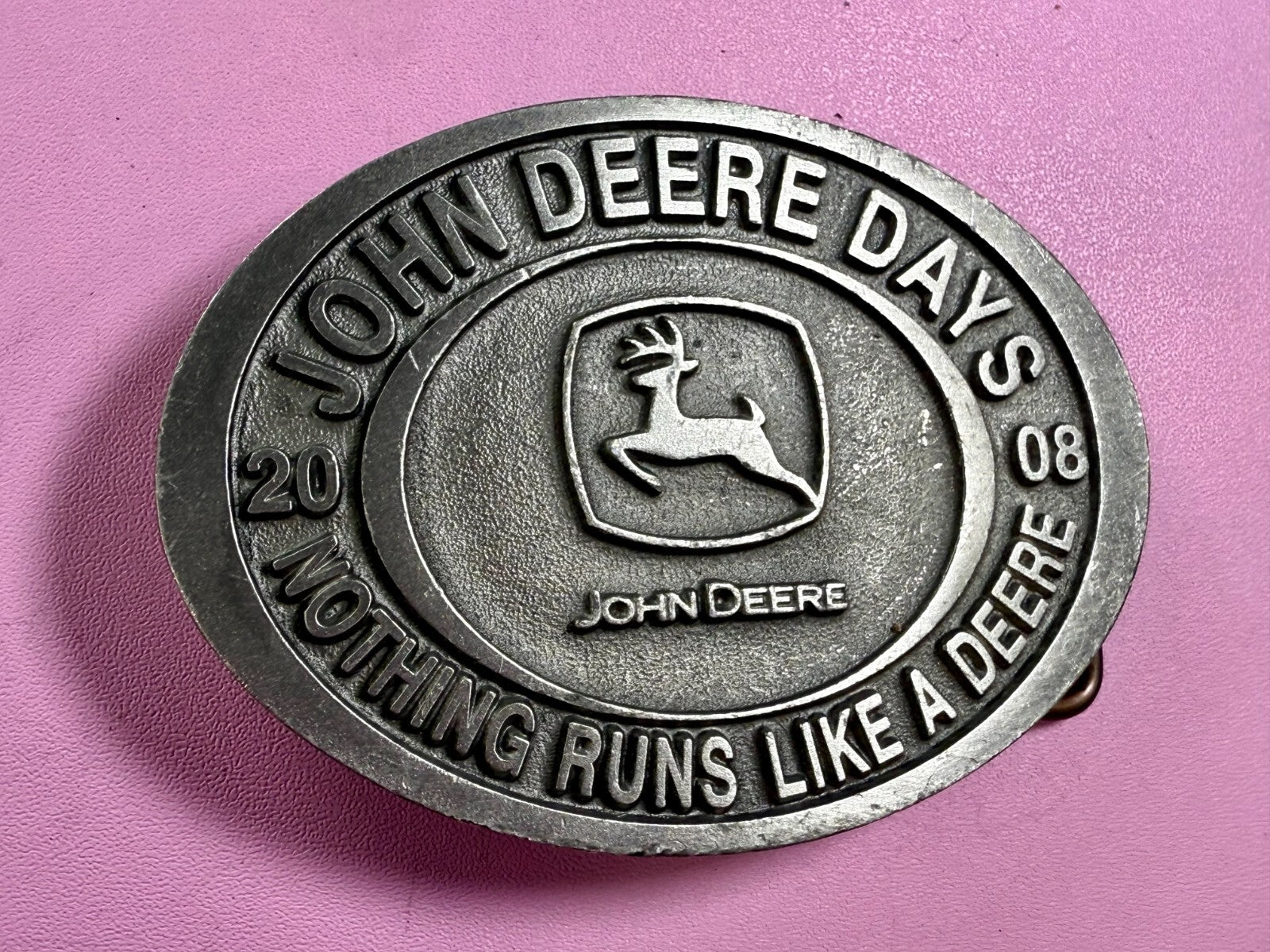 Vintage John Deere Days 2008 Nothing Runs like A Deere Farming Belt Buckle