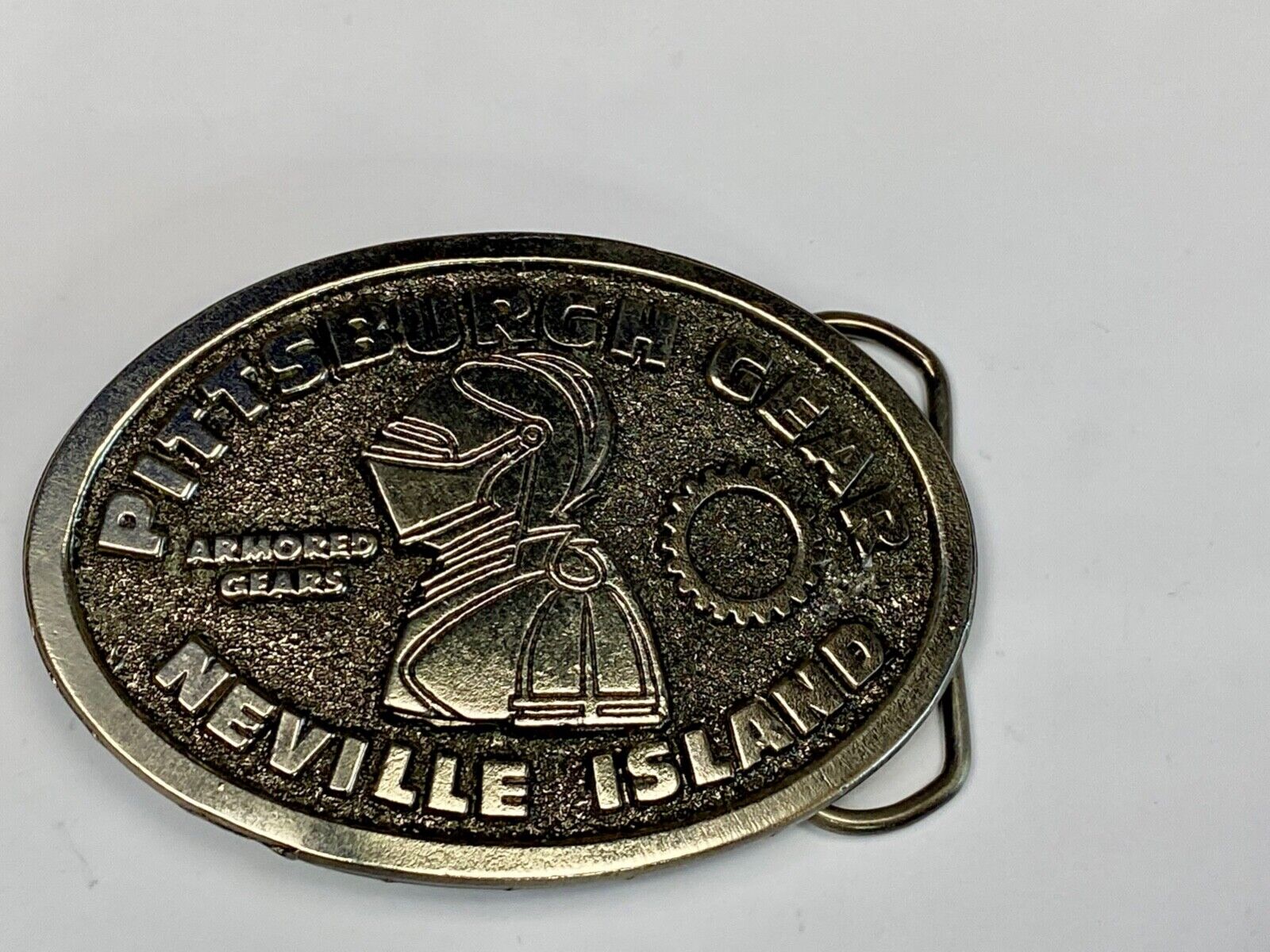 77 Pewter Belt Buckle Pittsburgh Gear Neville Island Great American Belt Buckle