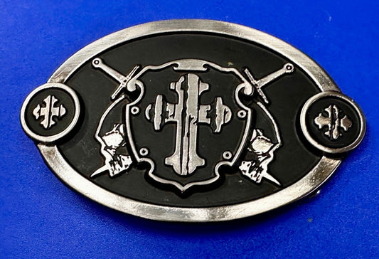 Swords & Cross Knight Shield Gothic Punk Rider Chrome Brand Belt Buckle #6216