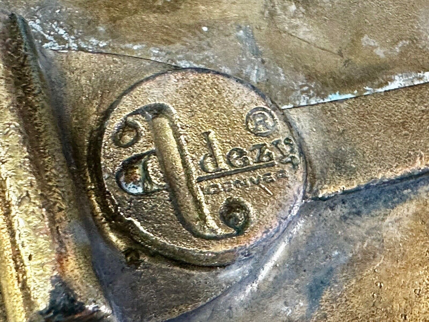 Two Ducks Frolicking In Pond Vintage 1970's Adezy Denver Belt Buckle