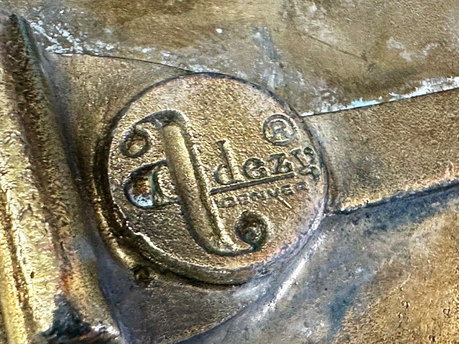 Two Ducks Frolicking In Pond Vintage 1970's Adezy Denver Belt Buckle