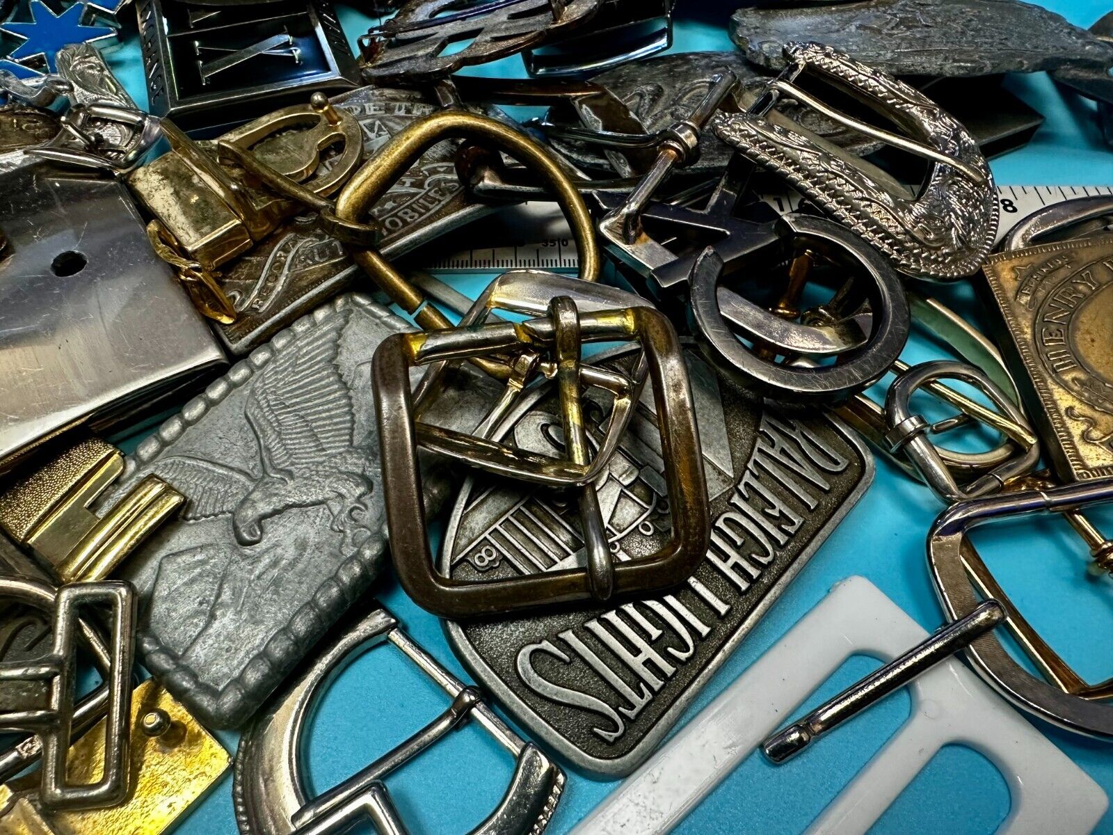 8 Pound LOT Vintage & Modern Belt buckles - Grab Bag - Resale Opportunity Gifts!