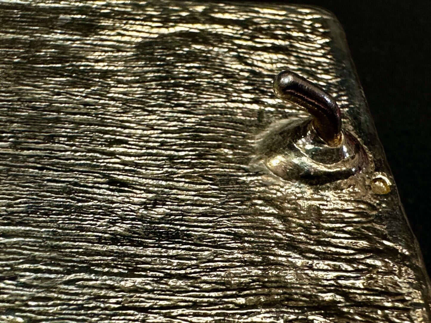 White Fiddler Crab Encased in Clear Enamel Vintage Gold tone Belt Buckle