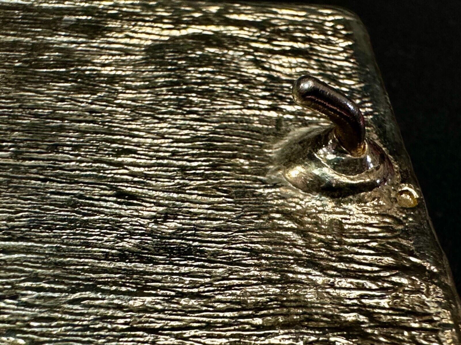 White Fiddler Crab Encased in Clear Enamel Vintage Gold tone Belt Buckle