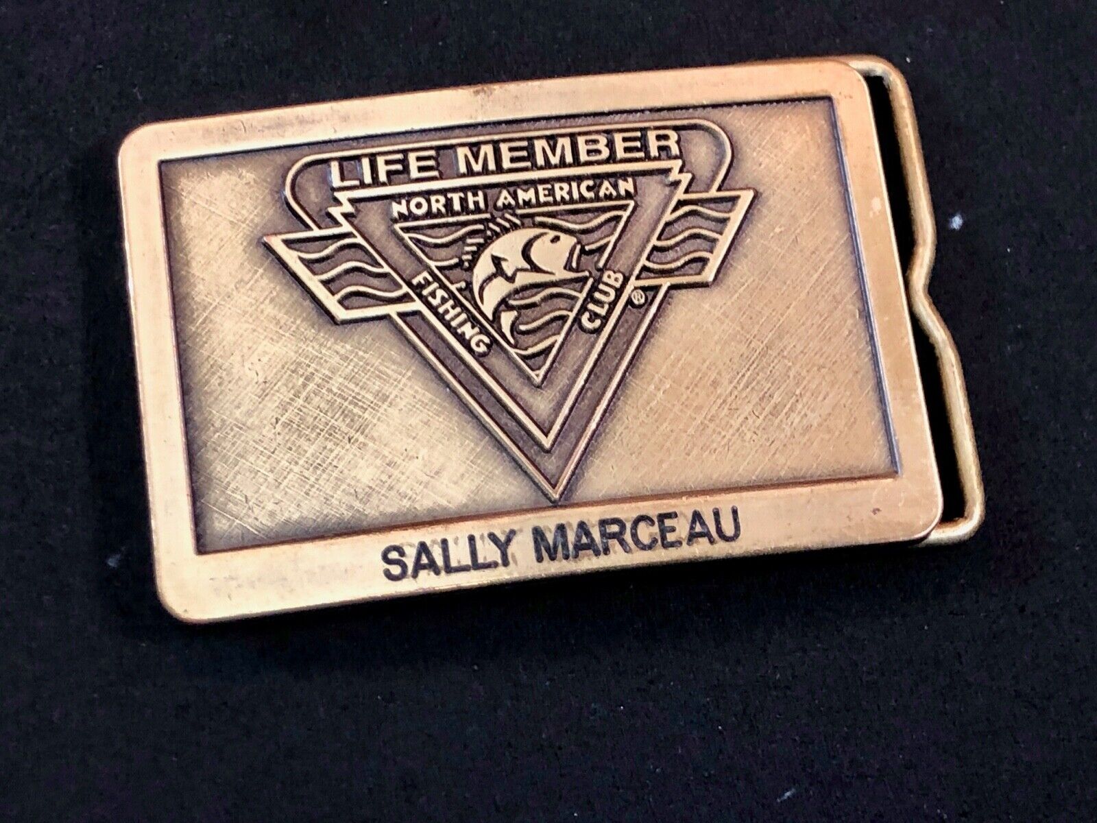 Vintage Life member to North American Fishing Club belt buckle 