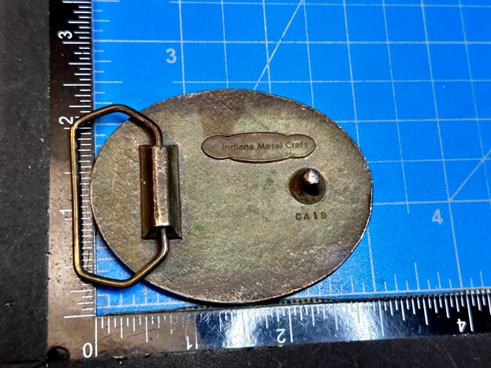 1957 Corvette Chevy Car Collector Brass Tone Indiana Metal Craft Belt Buckle
