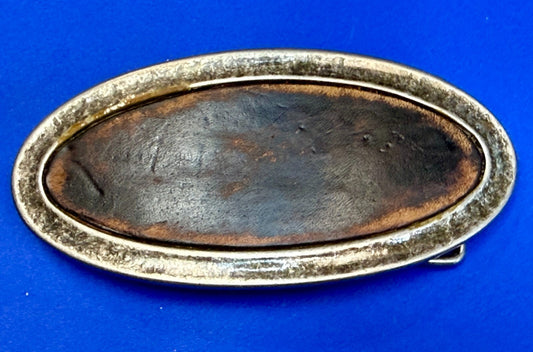 4.5" Wide Retro Simple Plain Faux Leather on Metal Silver Color Belt Buckle