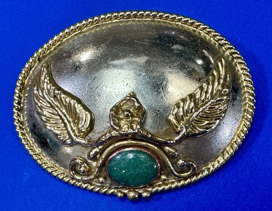 two tone LEAF theme unknown to me! green turquoise? Artisan western belt slide