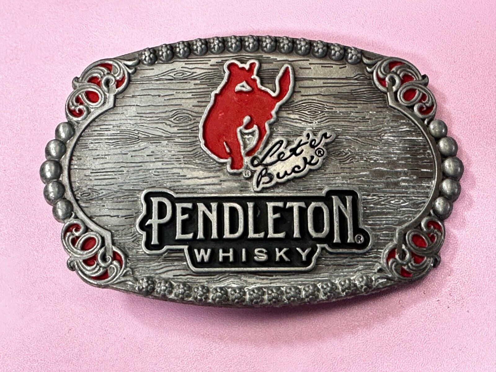 2023 Pendleton whiskey Let'er Buck Rodeo Cowboy Montana Silversmiths Belt Buckle
