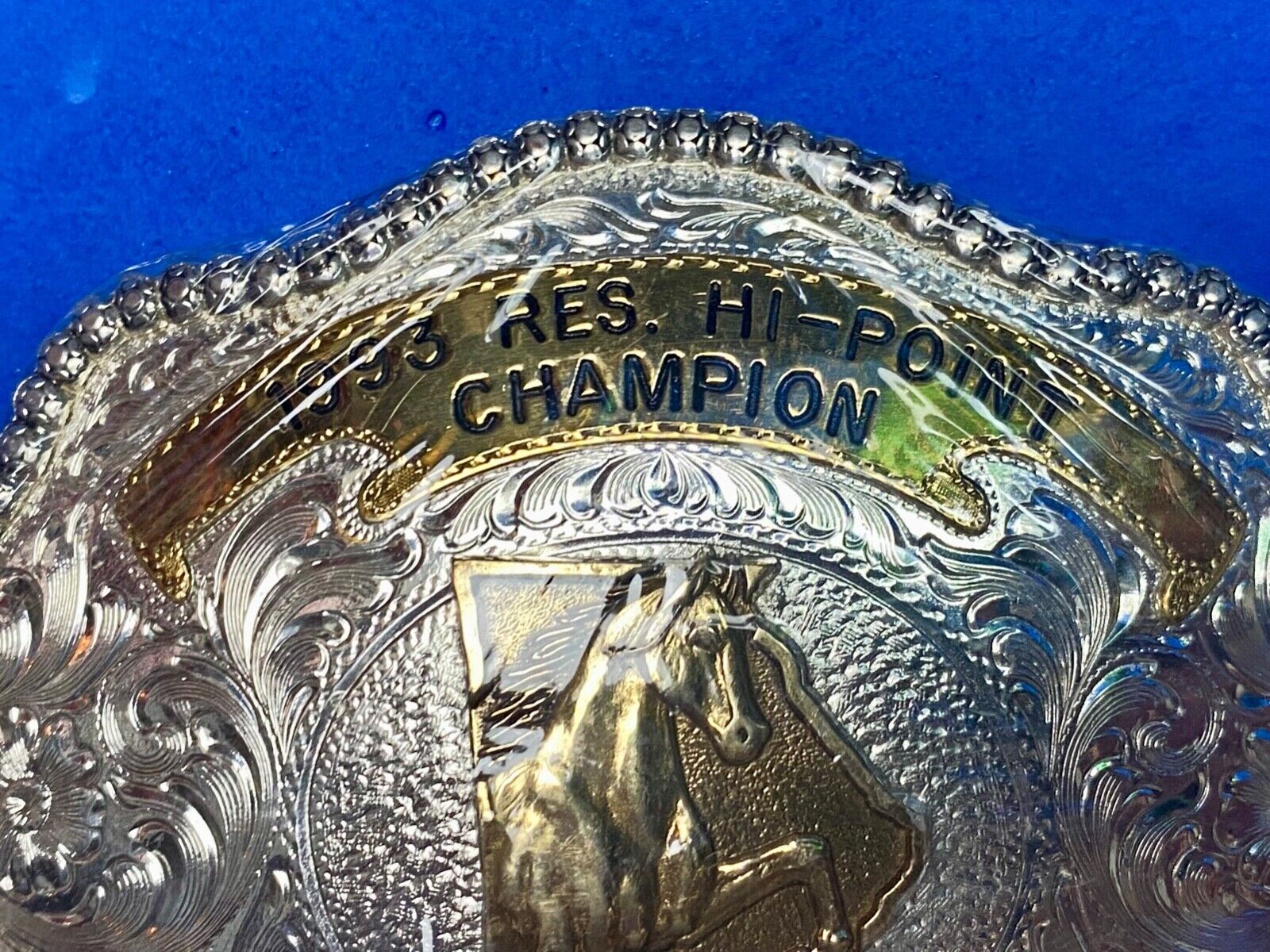 ASHAG HI-Point Champion HORSE BLANK Engraving Trophy belt buckle by Wrangler ADM