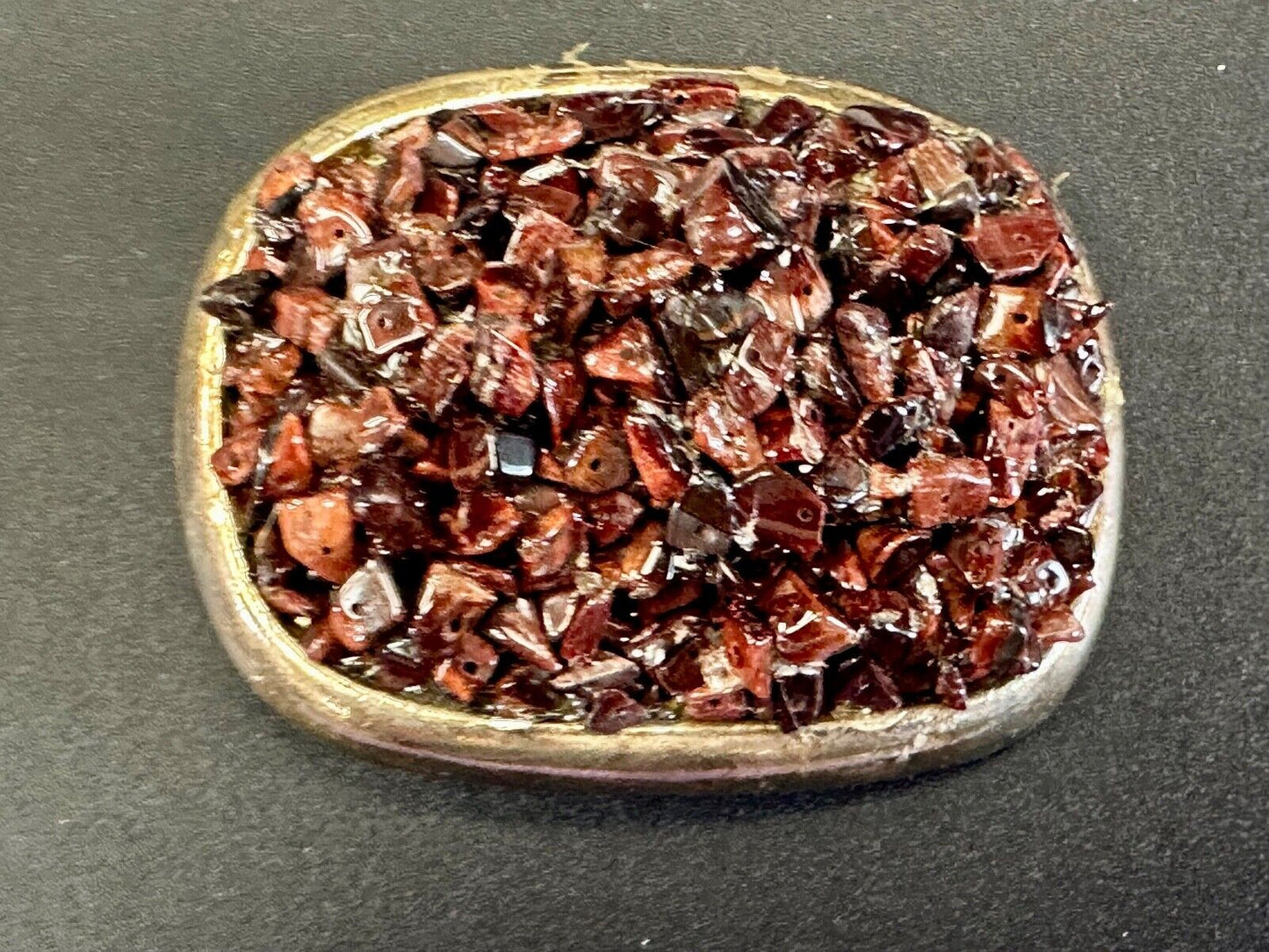 artisan chunky red stone burst on heavy belt buckle