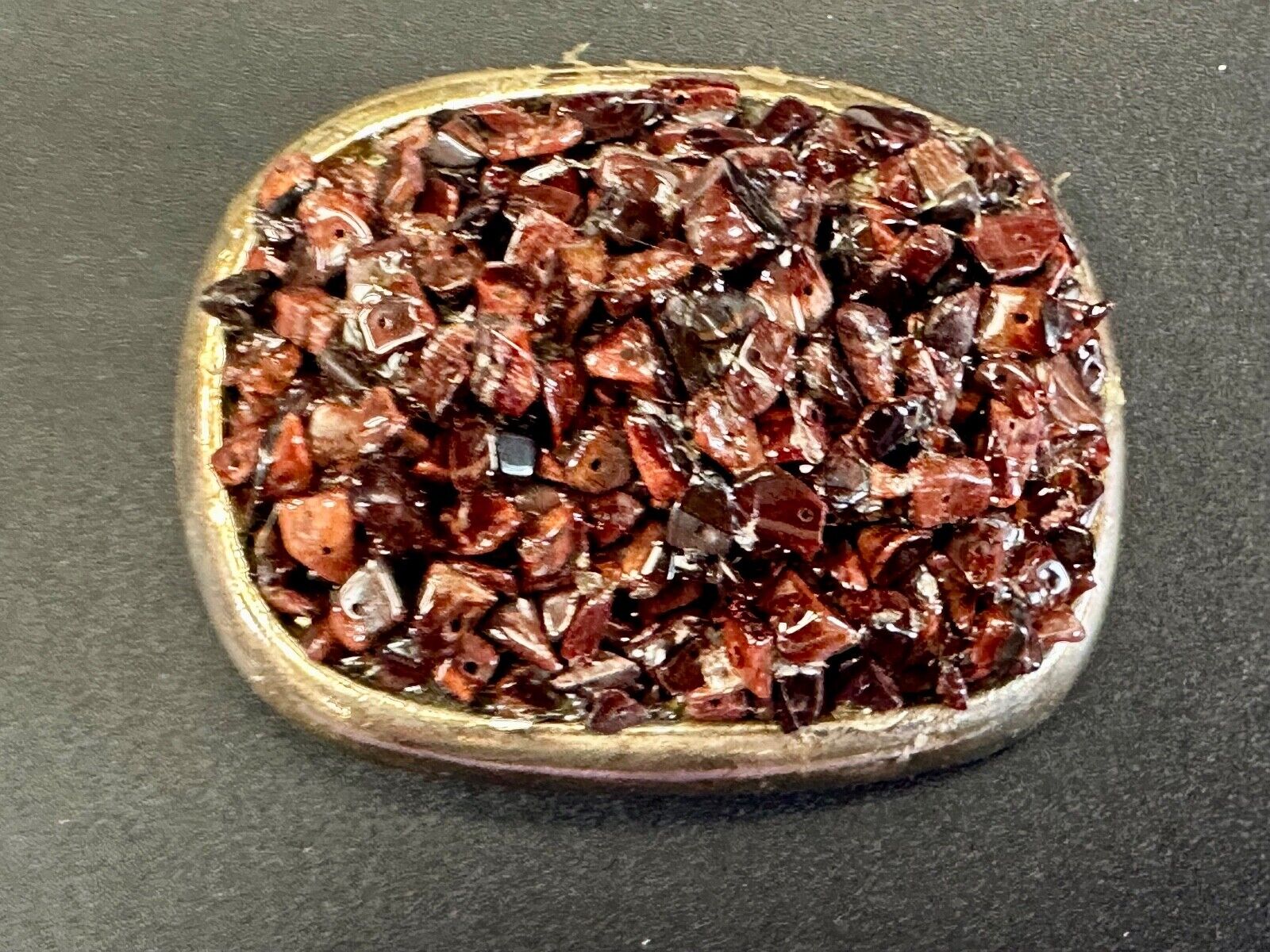artisan chunky red stone burst on heavy belt buckle