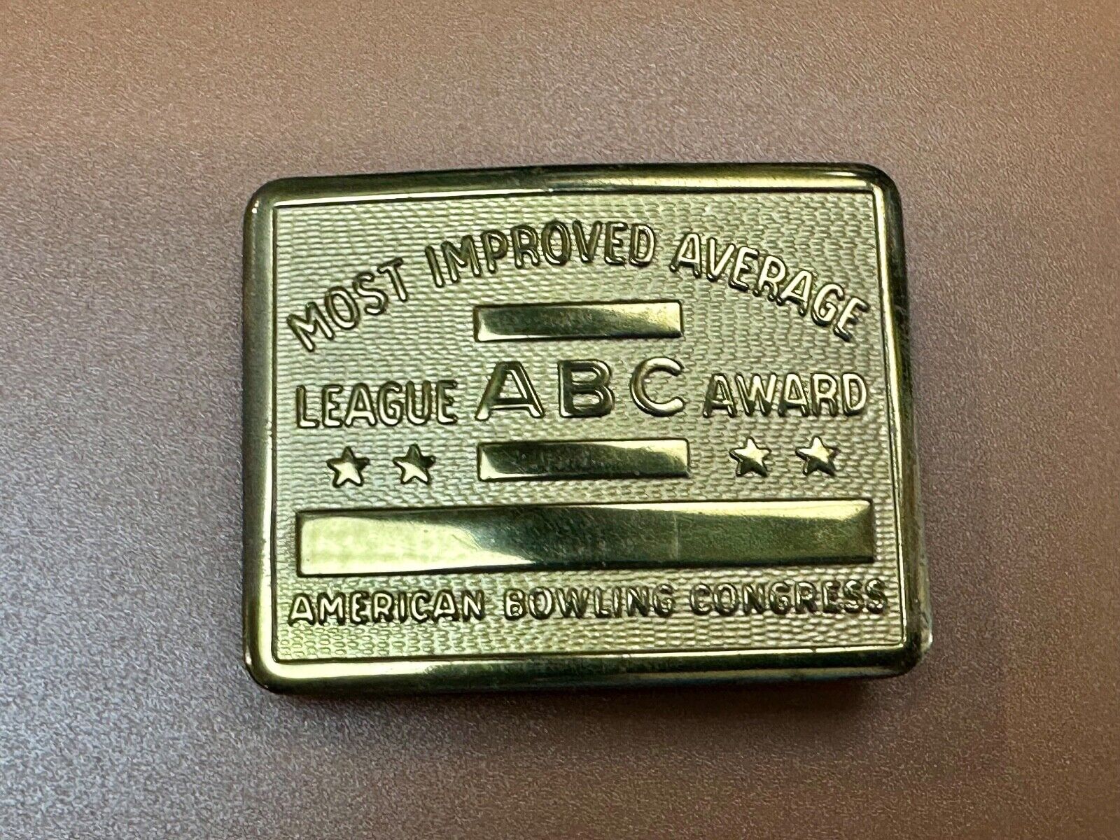 ABC American Bowling Congress Eleven-In-A-Row Brass Belt Buckle to engrave!