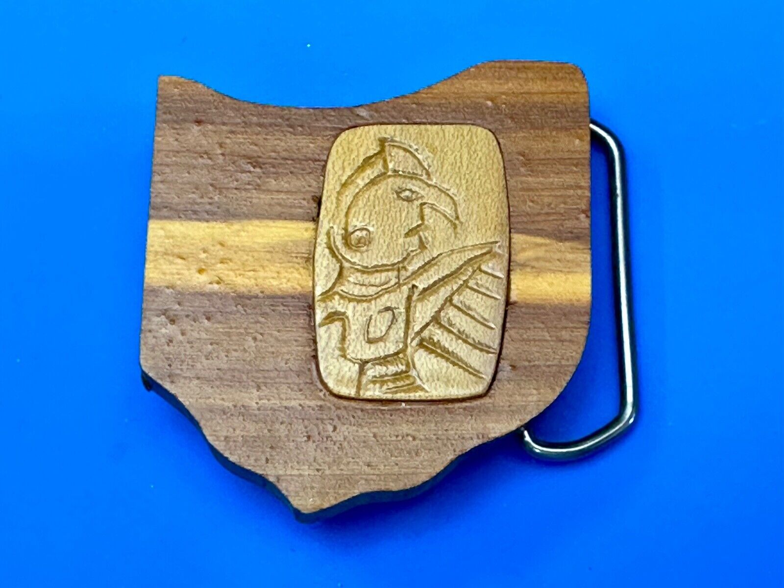 Artisan OHIO state cutout Custom Project wood Belt Buckle Sports fan?