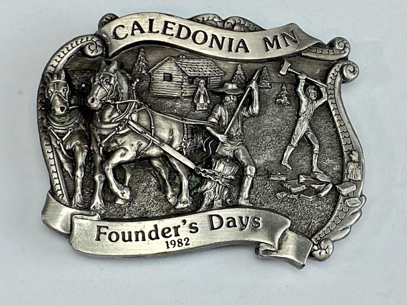 Vintage 1982 - Founder’s Days Caledonia MN belt buckle by Siskiyou