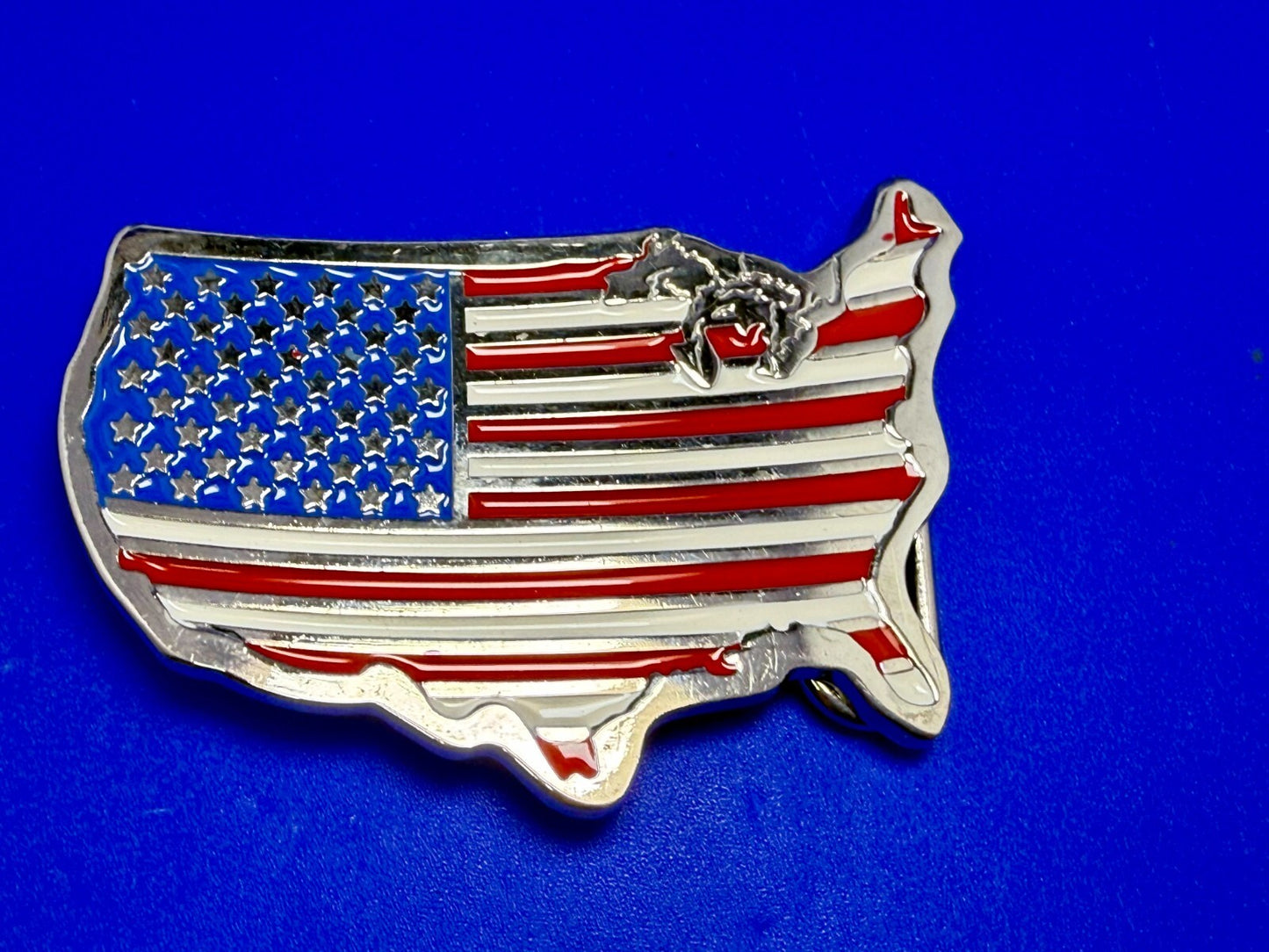 United States of America Flags Figural Cutout Patriotic Belt Buckle
