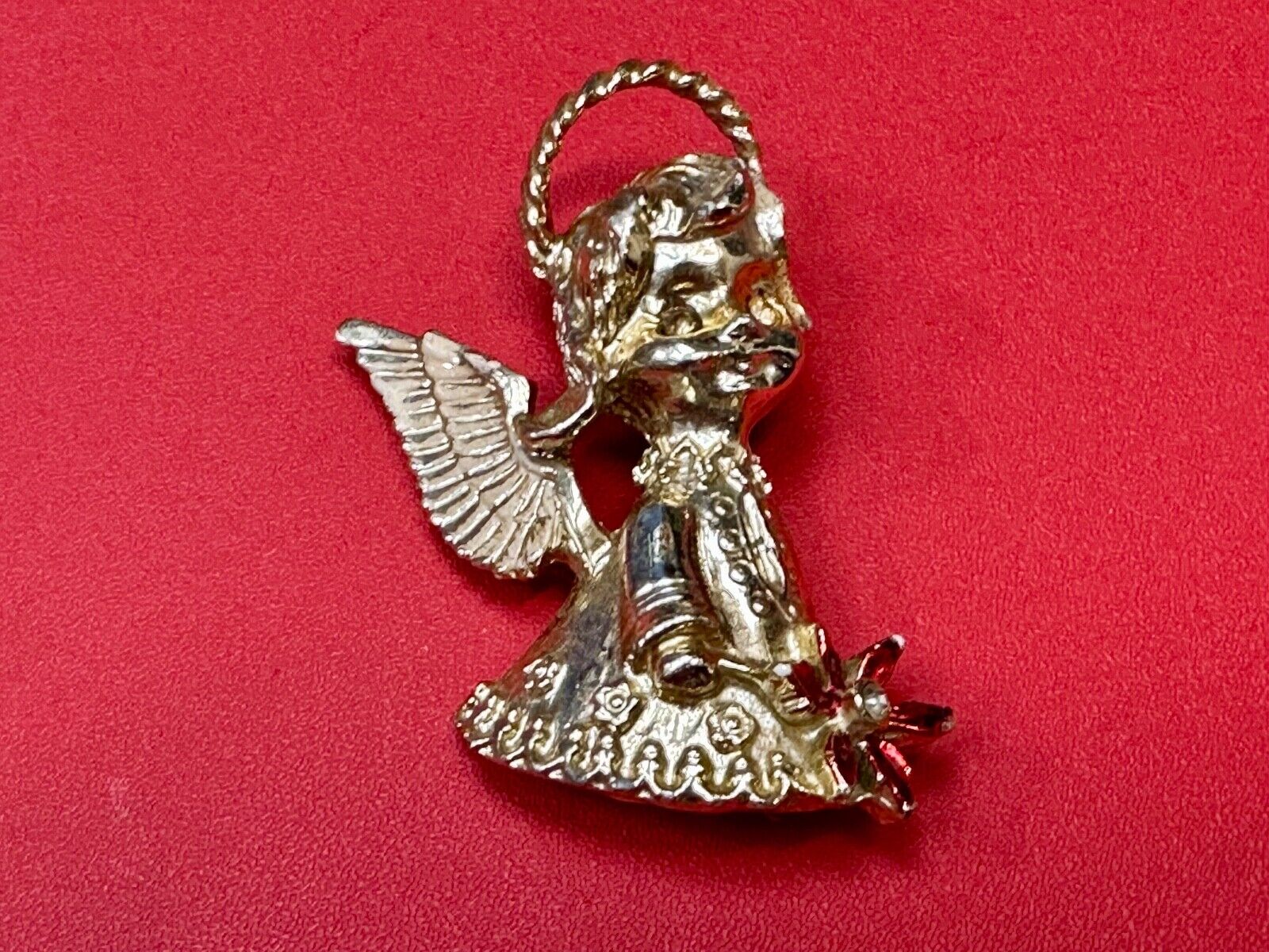Vintage Little Angel Christmas Child Holiday Gold Tone Brooch Pin GERRY'S
