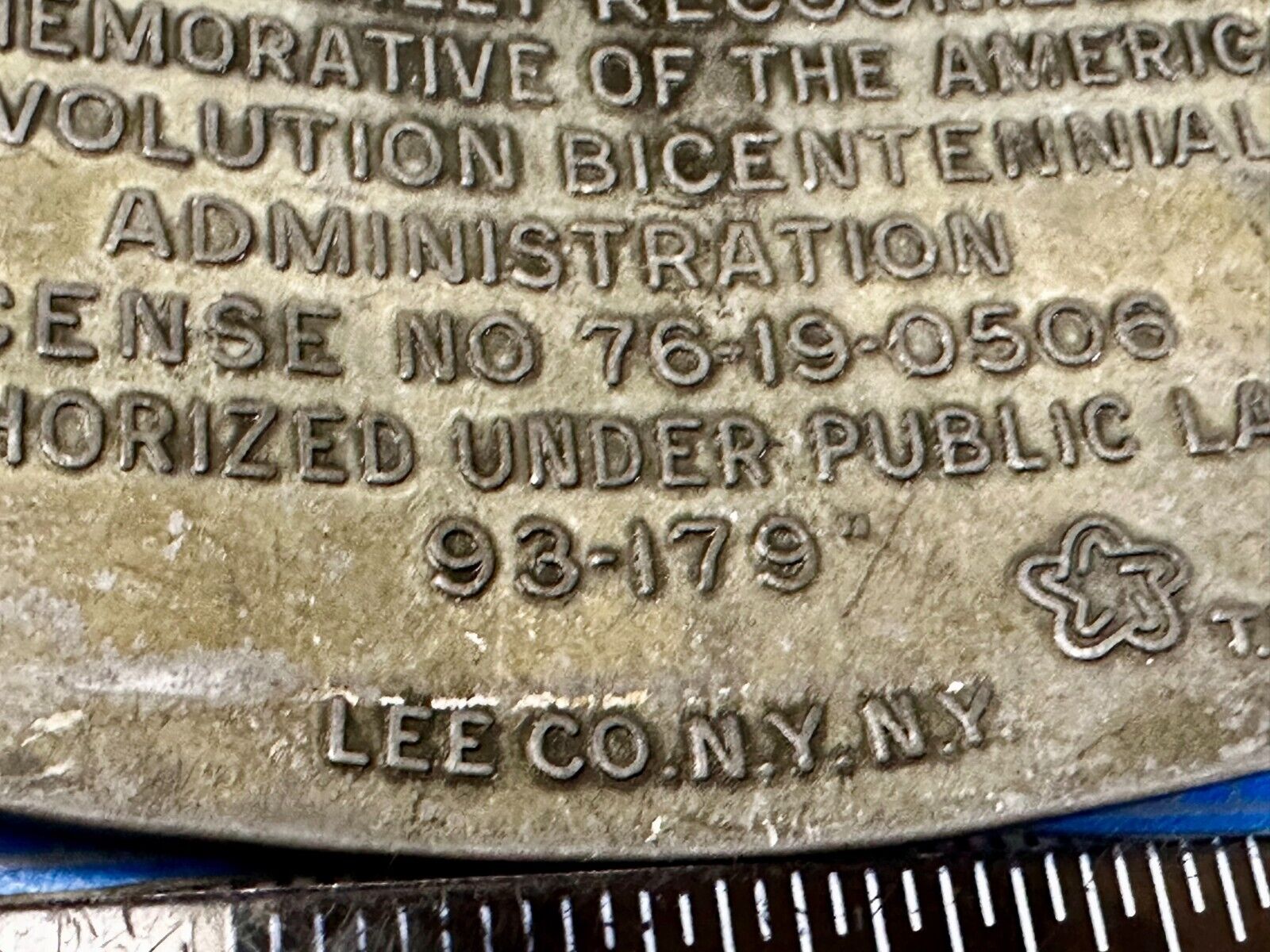 American Revolution Bicentennial Commemorative Belt Buckle by Lee.Co.Ny.Ny