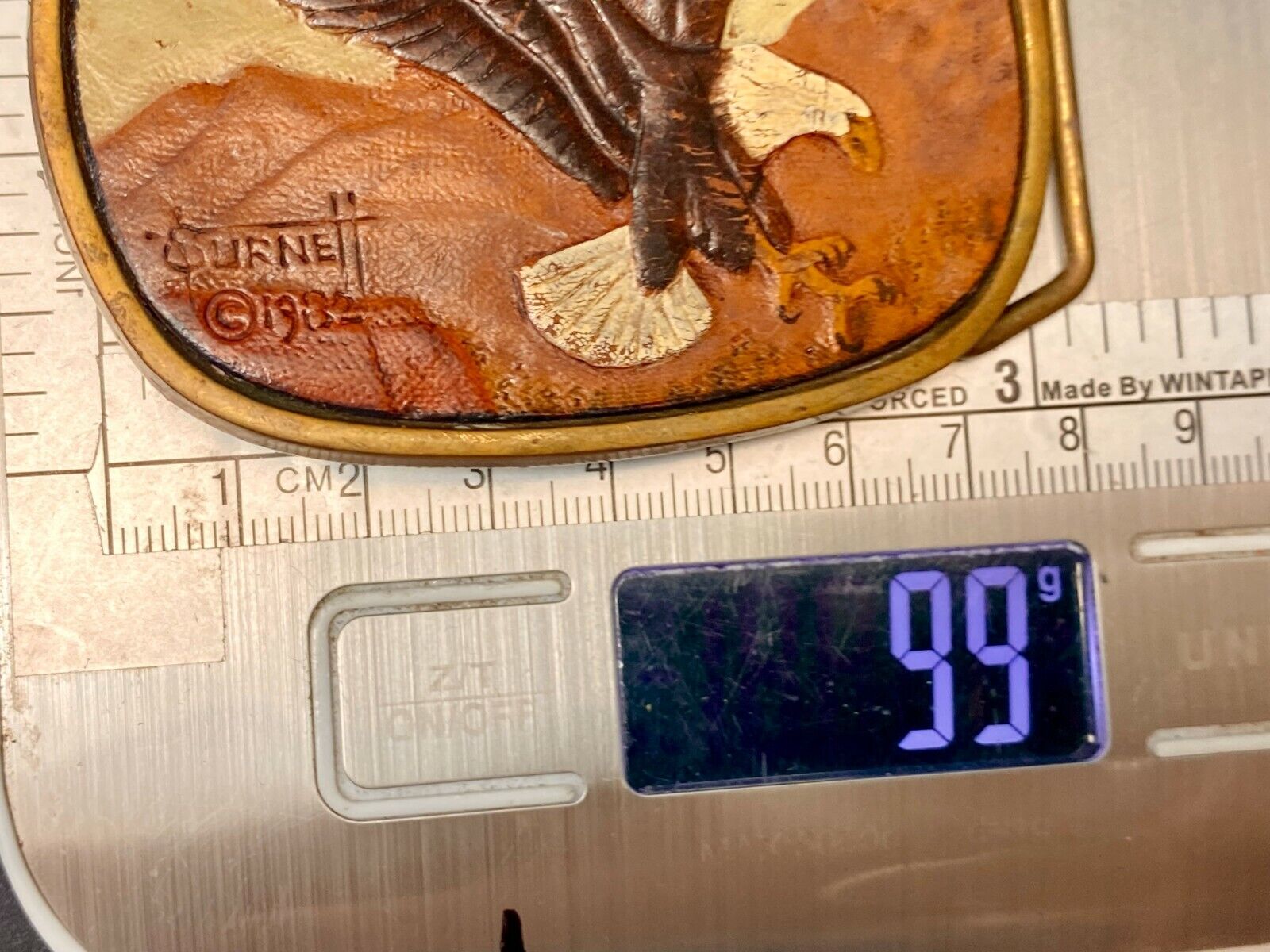 1982 Sufnet - American Bald Eagle Solid Brass Belt Buckle By Baron Brass Works
