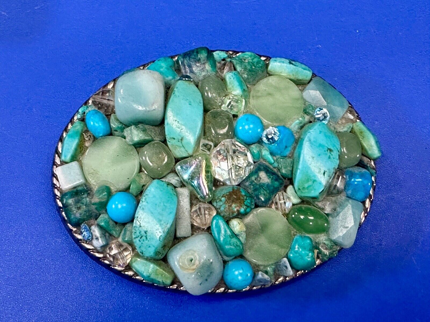 Artisan Mixed Material Turquoise color theme Belt Buckle by Ivan