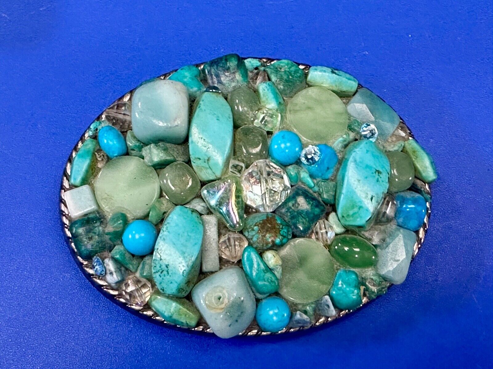 Artisan Mixed Material Turquoise color theme Belt Buckle by Ivan