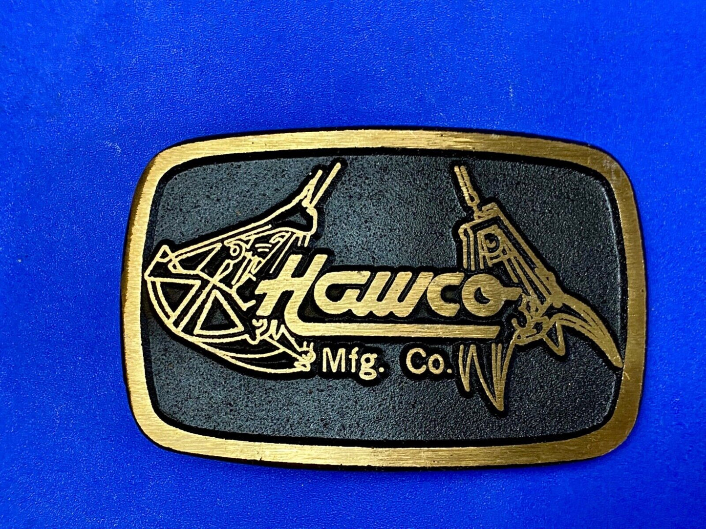 Vintage HAWCO MFG Co solid brass Dynabuckle belt buckle