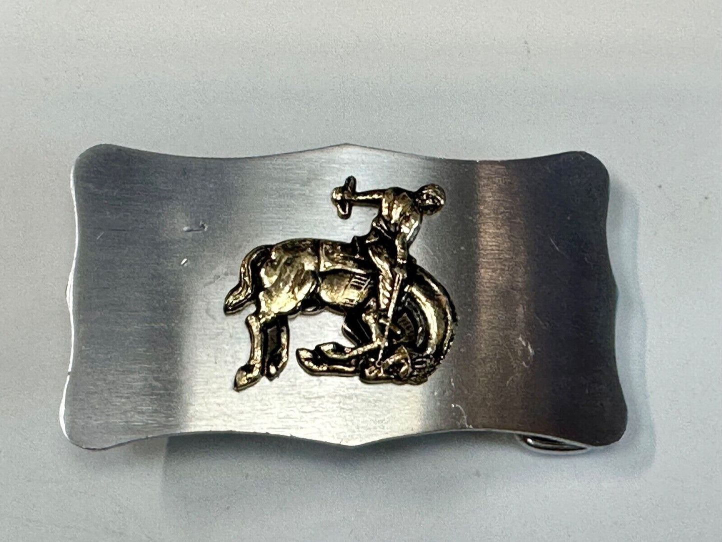 Vintage Cowboy Saddle Bronc western belt buckle Made in Japan