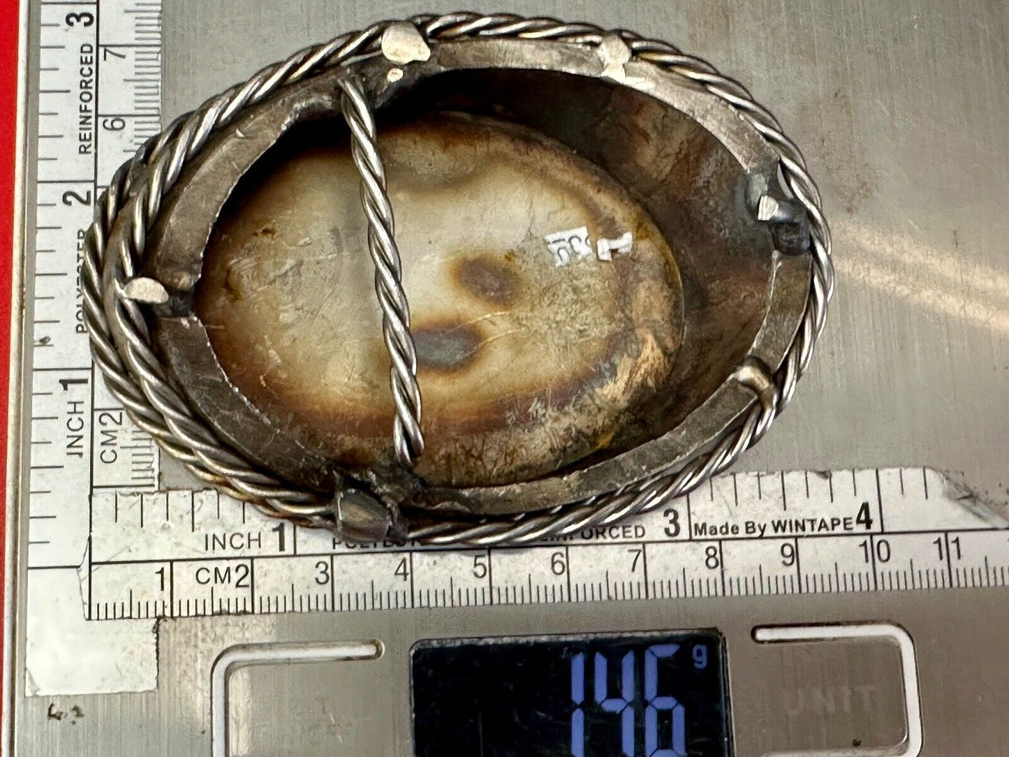 Artisan Silver color belt buckle for craft project / wear