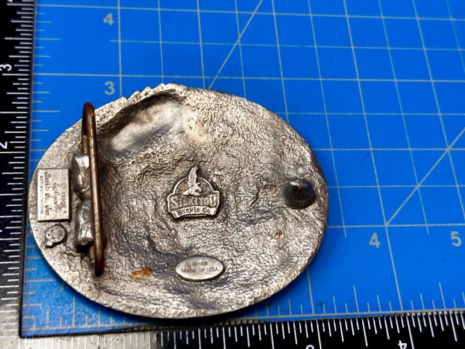 Alaska Patriotic Flying Eagle Frontier State 1990's Siskiyou Vintage Belt Buckle
