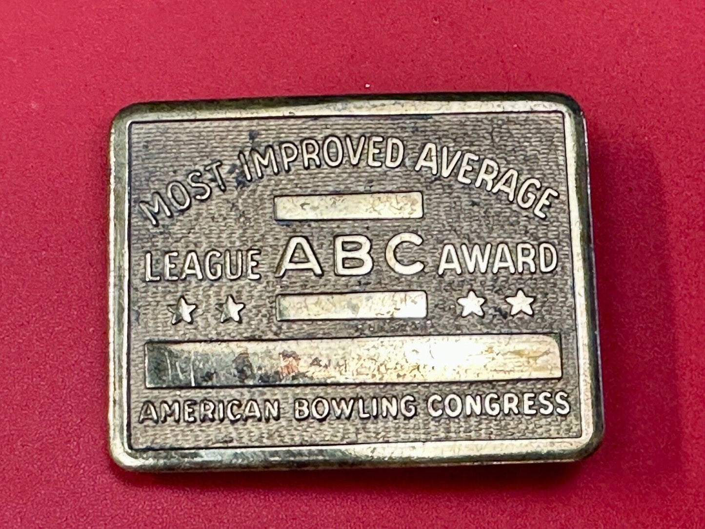 ABC Bowling League Award Vintage Belt Buckle American Congress to engrave