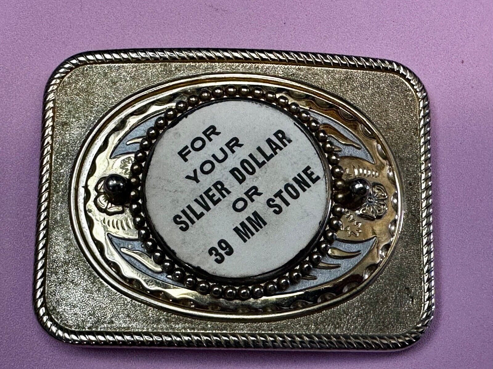 Us Air Force Fighter Jet as centerpiece in western Belt Buckle - or dollar coin